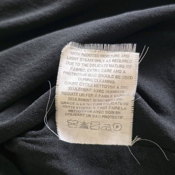 Lida Baday Top Women XL Black SS Round Neck Monochrome Office Goth Minimalist - Picture 10 of 13